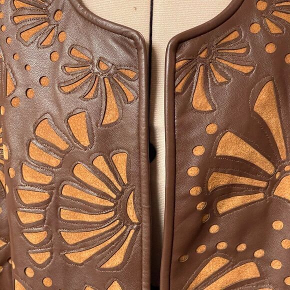 NWT CHICOS Genuine Leather Jacket Suede inserts 3/Xlarge - Picture 2 of 11